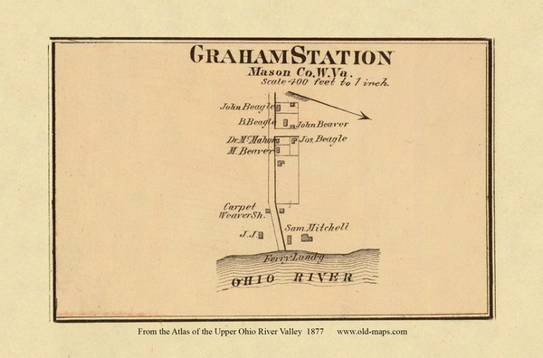 Graham Station, West Virginia, 1877 - Upper Ohio River and Valley Atlas - Old Map Custom Reprint - USA Regional 128 129 Graham Station, West Virginia, 1877 - Upper Ohio River and Valley Atlas - Old Map Custom Reprint - USA Regional 128 129