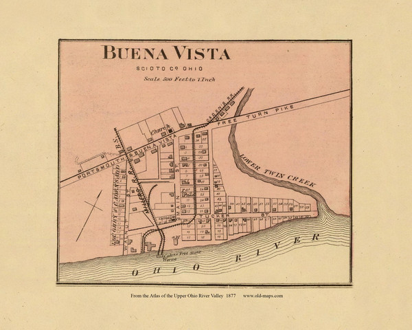 BuenaVista, Ohio, 1877 - Upper Ohio River and Valley Atlas - Old Map Custom Reprint - USA Regional 198 199 BuenaVista, Ohio, 1877 - Upper Ohio River and Valley Atlas - Old Map Custom Reprint - USA Regional 198 199