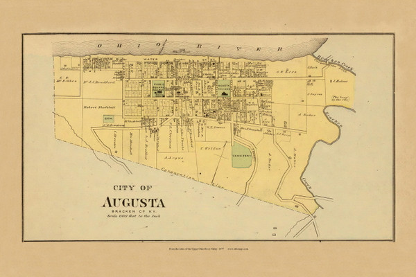 Augusta, Kentucky, 1877 - Upper Ohio River and Valley Atlas - Old Map Custom Reprint - USA Regional 212