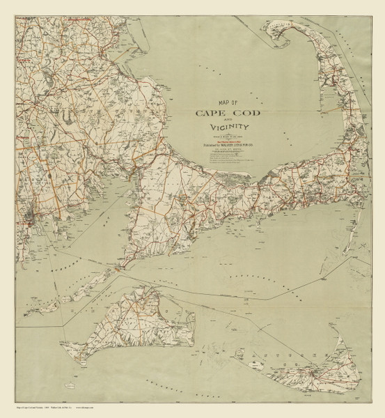 Cape Cod 1909 Walker - Old Map Reprint