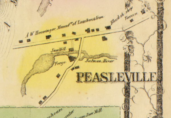 Peasleville, Peru, New York 1856 Old Town Map Custom Print - Clinton Co.