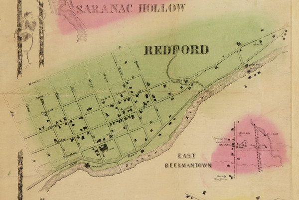 Redford, Saranac, New York 1856 Old Town Map Custom Print - Clinton Co.