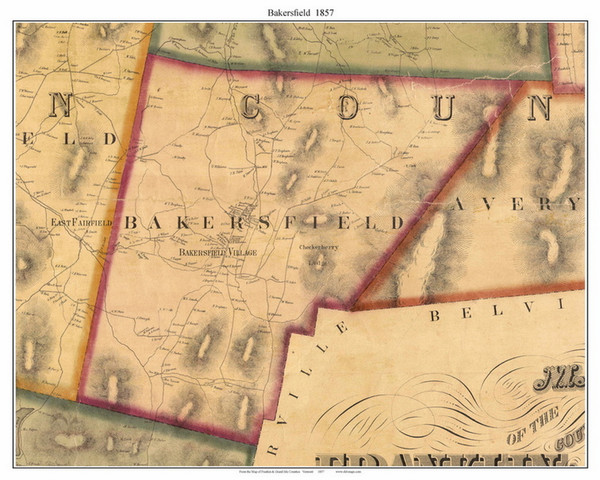Bakersfield, Vermont 1857 Old Town Map Custom Print - Franklin Co. Bakersfield, Vermont 1857 Old Town Map Custom Print - Franklin Co.