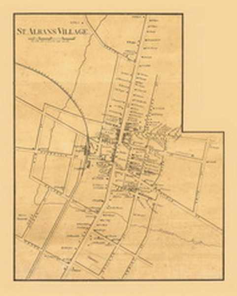 St. Albans Village, Vermont 1857 Old Town Map Custom Print - Franklin Co.