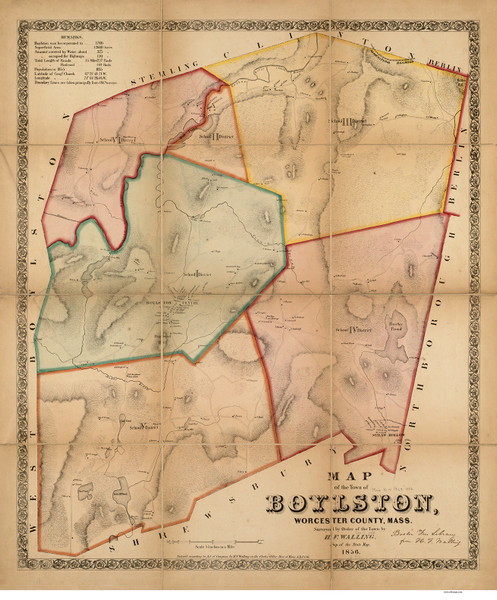 Boylston 1856 - Old Map  Worcester County - Massachusetts Cities Other
