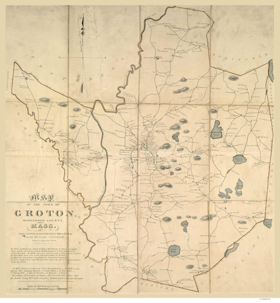 Groton 1831 (BPL) - Old Map  Middlesex County - Massachusetts Cities Other