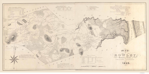 Rowley 1830 - Old Map  Essex County - Massachusetts Cities Other