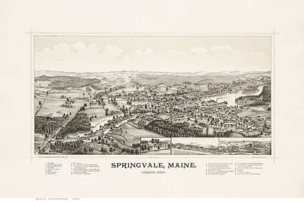 Springvale, Maine 1888 Bird's Eye View Springvale, Maine 1888 Bird's Eye View