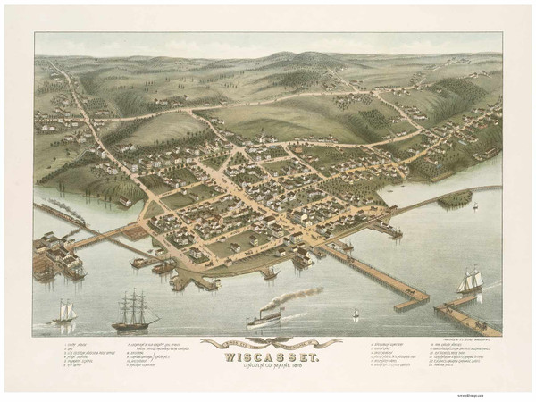 Wiscasset BPL, Maine 1878 Bird's Eye View Wiscasset BPL, Maine 1878 Bird's Eye View