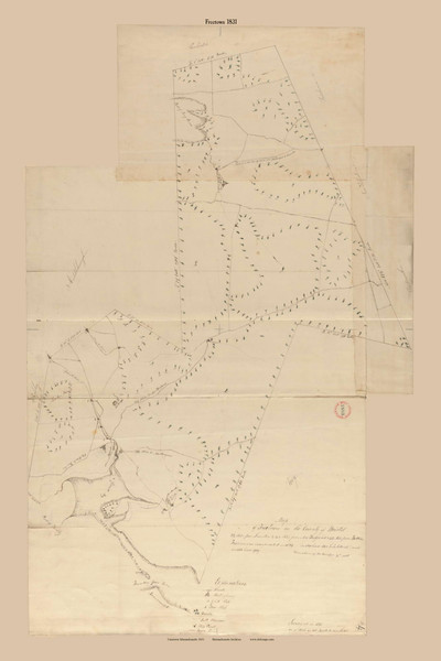 Freetown, Massachusetts 1831 Old Town Map Reprint - Roads Place Names Massachusetts Archives