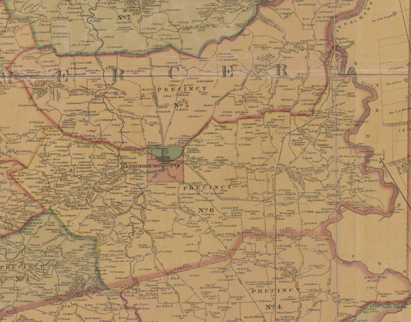 Precinct 6, Harrodsburg, Rose Hill, Curdsville - Mercer County, Kentucky 1876 Old Town Map Custom Print - Mercer Co.
