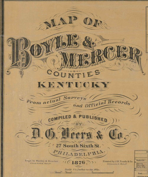Title of Source Map - Boyle Co., Kentucky 1876 - NOT FOR SALE - Boyle Co.