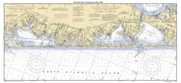 Moriches Bay & Shinnecock Bay 2003 - Old Map Nautical Chart AC Harbors 12352 Custom - New York