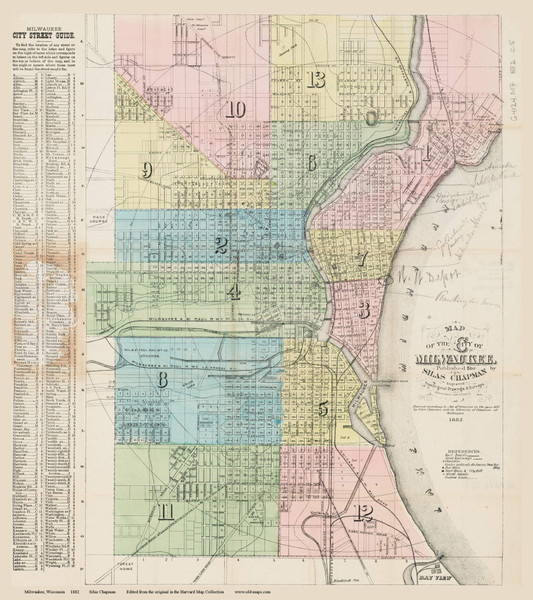 Milwaukee 1882 Chapman - Old Map Reprint - Wisconsin Cities