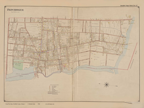 Patchogue, New York 1902 - Old Town Map Reprint - Suffolk Co. Atlas South Vol. 1 Page 17