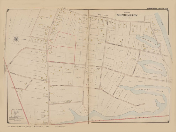 Part of Southampton, New York 1902 - Old Town Map Reprint - Suffolk Co. Atlas South Vol. 1 Page 23 Part of Southampton, New York 1902 - Old Town Map Reprint - Suffolk Co. Atlas South Vol. 1 Page 23