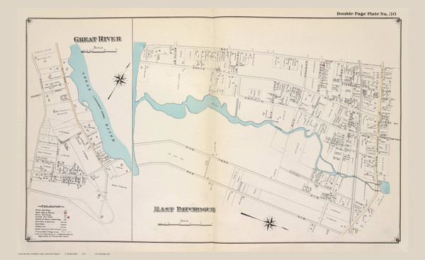 East Patchouge and Great River - Brookhaven-Islip, New York 1915 Old Map Reprint - Suffolk Co. Atlas South Vol. 1 - 36 East Patchouge and Great River - Brookhaven-Islip, New York 1915 Old Map Reprint - Suffolk Co. Atlas South Vol. 1 - 36