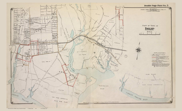 Islip - Southeast, New York 1915 Old Map Reprint - Suffolk Co. Atlas South Vol. 1 - 5 Islip - Southeast, New York 1915 Old Map Reprint - Suffolk Co. Atlas South Vol. 1 - 5