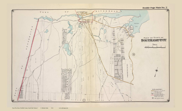 Southampton Town (part of) including Wildwood Lake, New York 1916 Old Map Reprint - Suffolk Co. Atlas South Vol. 2 - 2 Southampton Town (part of) including Wildwood Lake, New York 1916 Old Map Reprint - Suffolk Co. Atlas South Vol. 2 - 2
