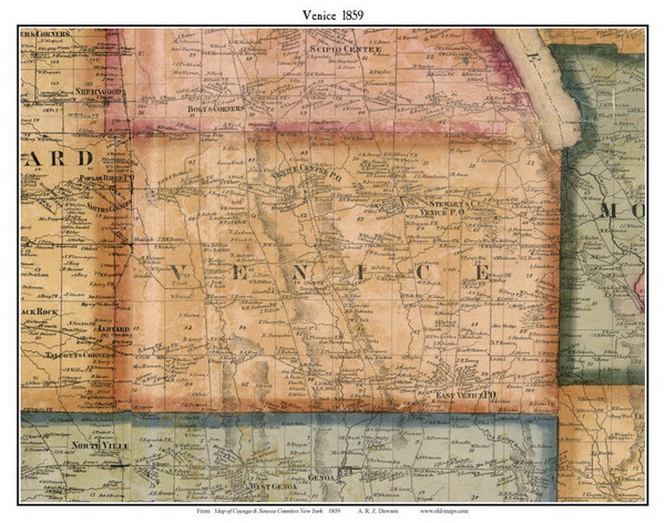 Venice, Cayuga Co. New York 1859 Old Town Map Custom Print - Cayuga & Seneca Cos.