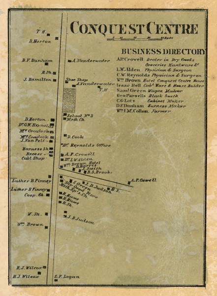 Conquest Centre - Conquest, Cayuga Co. New York 1859 Old Town Map Custom Print - Cayuga & Seneca Cos.