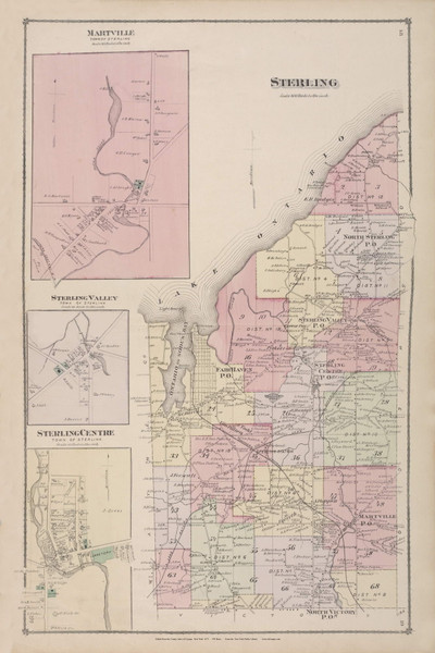 Sterling Martville Sterling Valley Sterling Center Sodus Bay Lake Ontario, New York 1875 - Old Town Map Reprint - Cayuga Co. Atlas 18 Sterling Martville Sterling Valley Sterling Center Sodus Bay Lake Ontario, New York 1875 - Old Town Map Reprint - Cayuga Co. Atlas 18