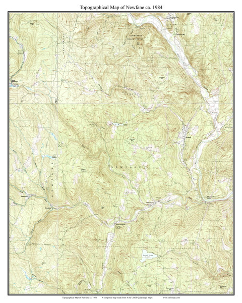Newfane 1984 - Custom USGS Old Topo Map - Vermont