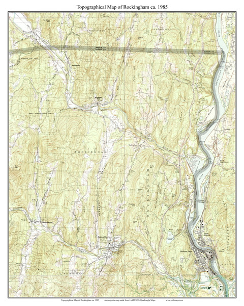 Rockingham 1985 - Custom USGS Old Topo Map - Vermont