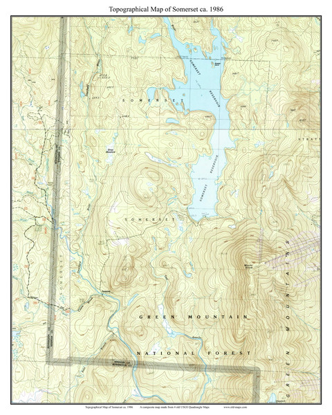 Somerset 1986 - Custom USGS Old Topo Map - Vermont