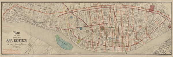 St. Louis 1871 Hutawa - Old Map Reprint - Missouri Cities