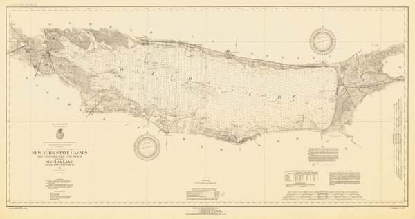 Oneida Lake 1931 New York Canals & Lakes Chart Reprint 184