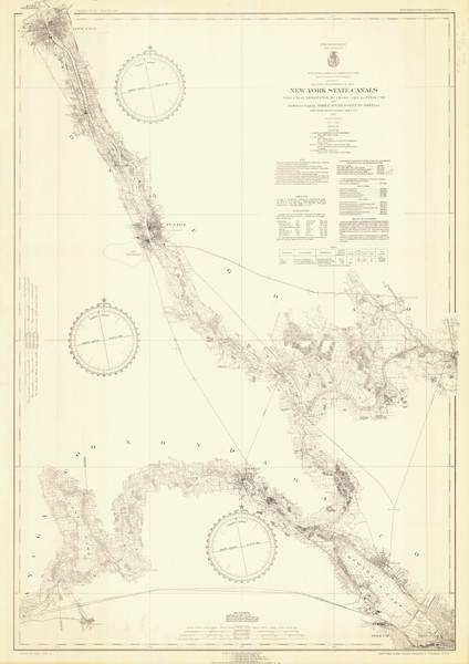 Erie Canal and Oswego Canal 1932 New York Canals & Lakes Chart Reprint 185