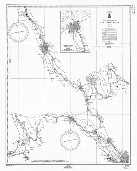 Erie Canal and Oswego Canal 1947b New York Canals & Lakes Chart Reprint 185