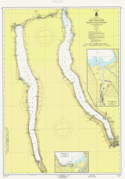 Cayuga & Seneca Lakes 1961a New York Canals & Lakes Chart Reprint 187