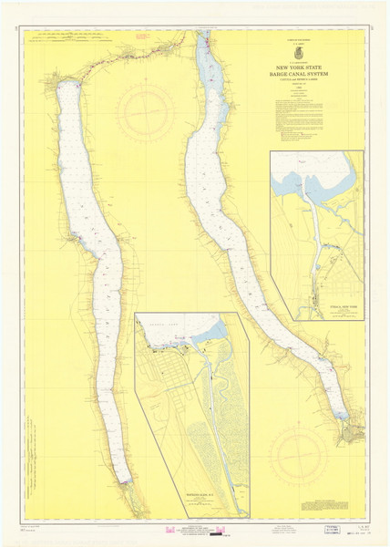 Cayuga & Seneca Lakes 1969 New York Canals & Lakes Chart Reprint 187