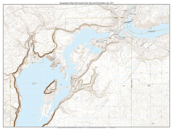 Grand Coulee Dam and North Banks Lake 2017 - Custom USGS Old Topo Map - Washington State