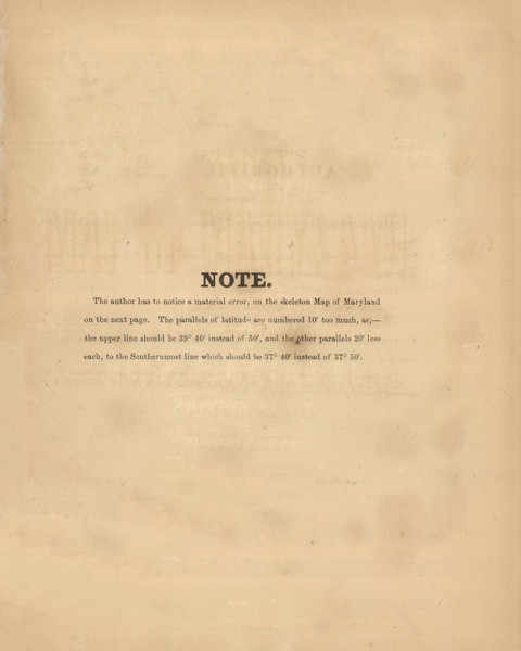Note - 1866 Old Map Reprint - Martenet's Maryland State Atlas 3