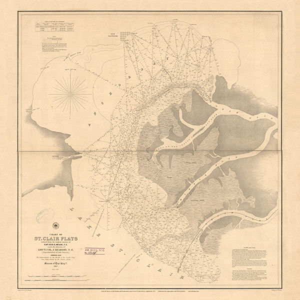 St Clair Flats 1857 Great Lakes Survey - First Series Chart Reprint 7 St Clair Flats 1857 Great Lakes Survey - First Series Chart Reprint 7