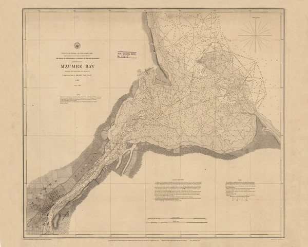 Maumee Bay 1857 Great Lakes Survey - First Series Chart Reprint 15