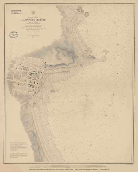 Marquette Harbor 1859 Great Lakes Survey - First Series Chart Reprint 20