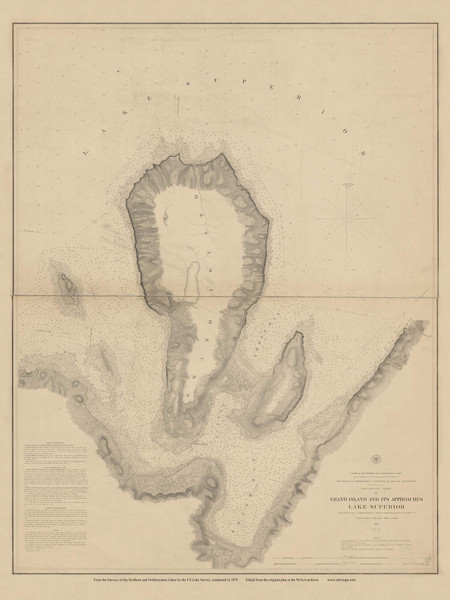 Grand Island and Approaches 1859 Great Lakes Survey - First Series Chart Reprint 24