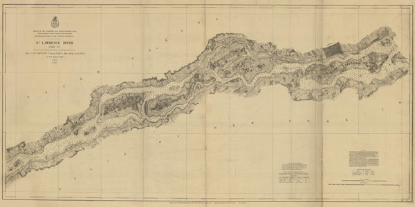 St Lawrence River Chart No. 1 1880 Great Lakes Survey - First Series Chart Reprint 42