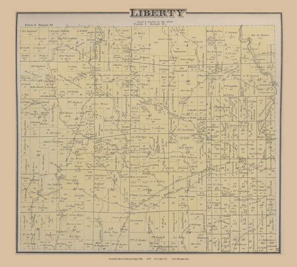 Liberty Ohio 1875 Old Town Map Custom Reprint - Jackson Co. Atlas 11