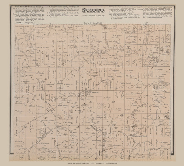 Scioto Ohio 1875 Old Town Map Custom Reprint - Jackson Co. Atlas 21
