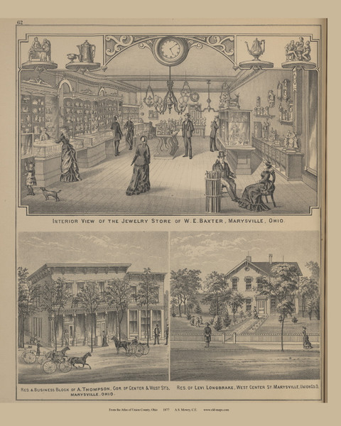 Picture- Baxter's Store - Ohio 1877 - Union Co. Atlas 64 Picture- Baxter's Store - Ohio 1877 - Union Co. Atlas 64