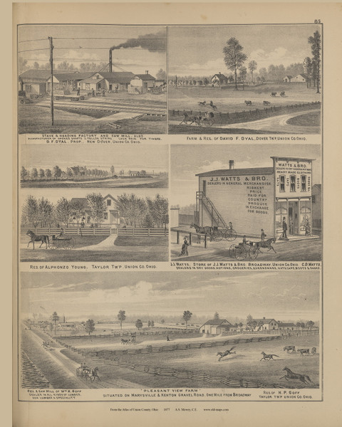 picture- Dyal Farm - Ohio 1877 - Union Co. Atlas 87 picture- Dyal Farm - Ohio 1877 - Union Co. Atlas 87