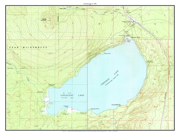 Crescent Lake 1985 - Custom USGS Old Topo Map - Oregon