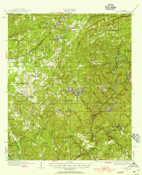 Blocton, Alabama 1934 (1956) USGS Old Topo Map Reprint 15x15 AL Quad 305509