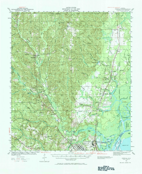 Creola, Alabama 1941 (1984) USGS Old Topo Map Reprint 15x15 AL Quad 305545 Creola, Alabama 1941 (1984) USGS Old Topo Map Reprint 15x15 AL Quad 305545