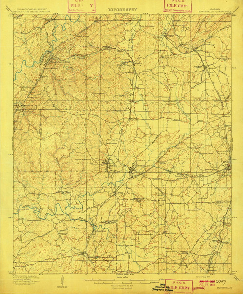 Montevallo, Alabama 1910 (1910) USGS Old Topo Map Reprint 15x15 AL Quad 305635